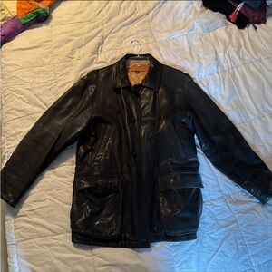 Timberland vintage Men's Black Leather Jacket